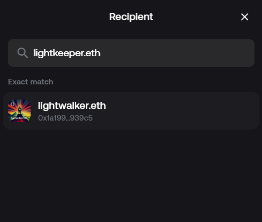 Zerion fails to resolve the address for lightkeeper.eth in context of the Base chain